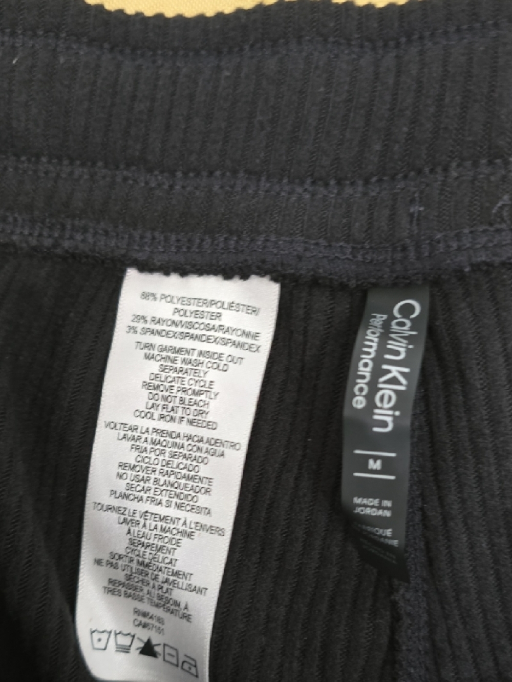 Calvin Klein Black Ribbed Drawstring Joggers - Picture 4 of 7
